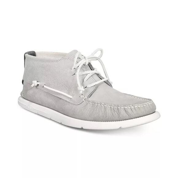 UGG Men's Beach Moc Chukka Boots Gray Nubuck Leather Size 12 - Picture 1 of 8
